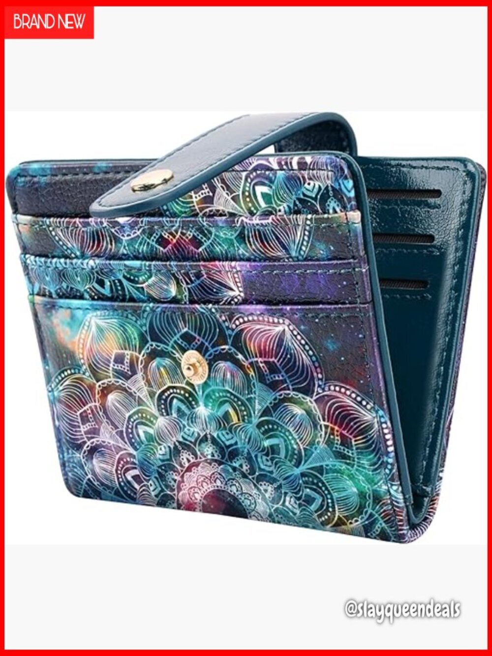 Slim Minimalist Bifold Wallet RFID Blocking Leather Card Holder Women